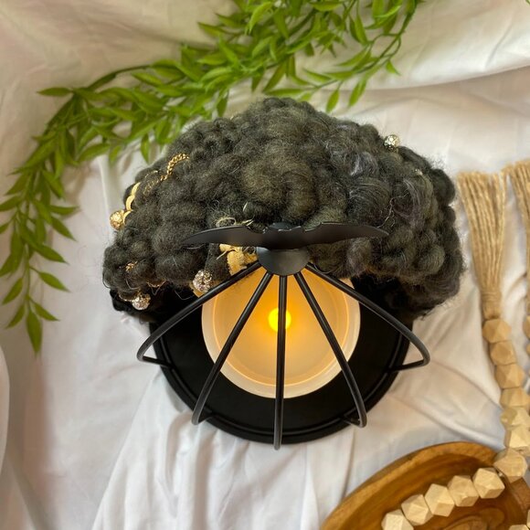 Handwoven Bat Cage Candle Display Decor - Picture 2 of 4